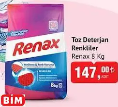 RENAX TOZ DETERJAN RENKLİLER